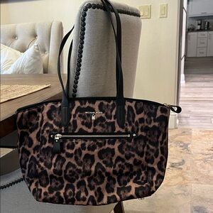 Michael Kors Black and Brown Animal Print Tote